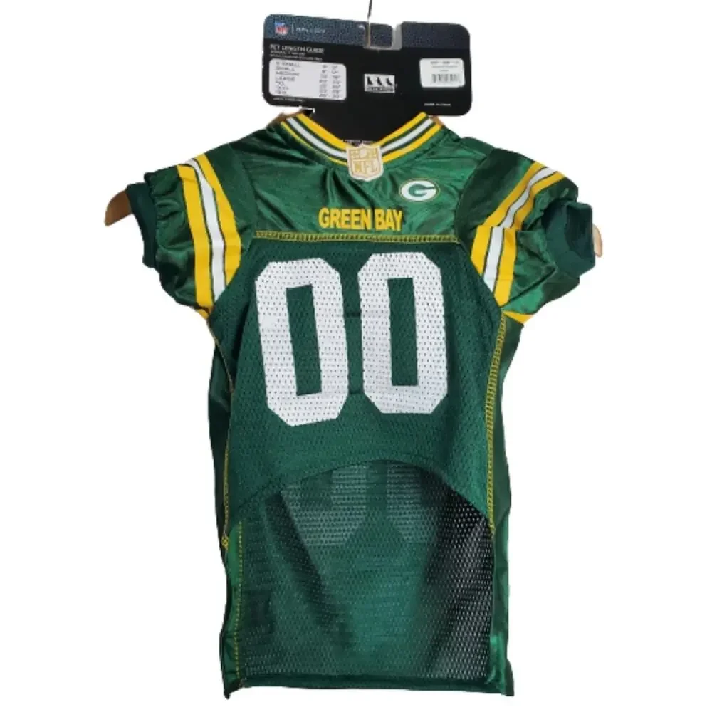 NFL Green Bay Packers Dog Football Jersey Size Large Official Team Pet Wear Fan